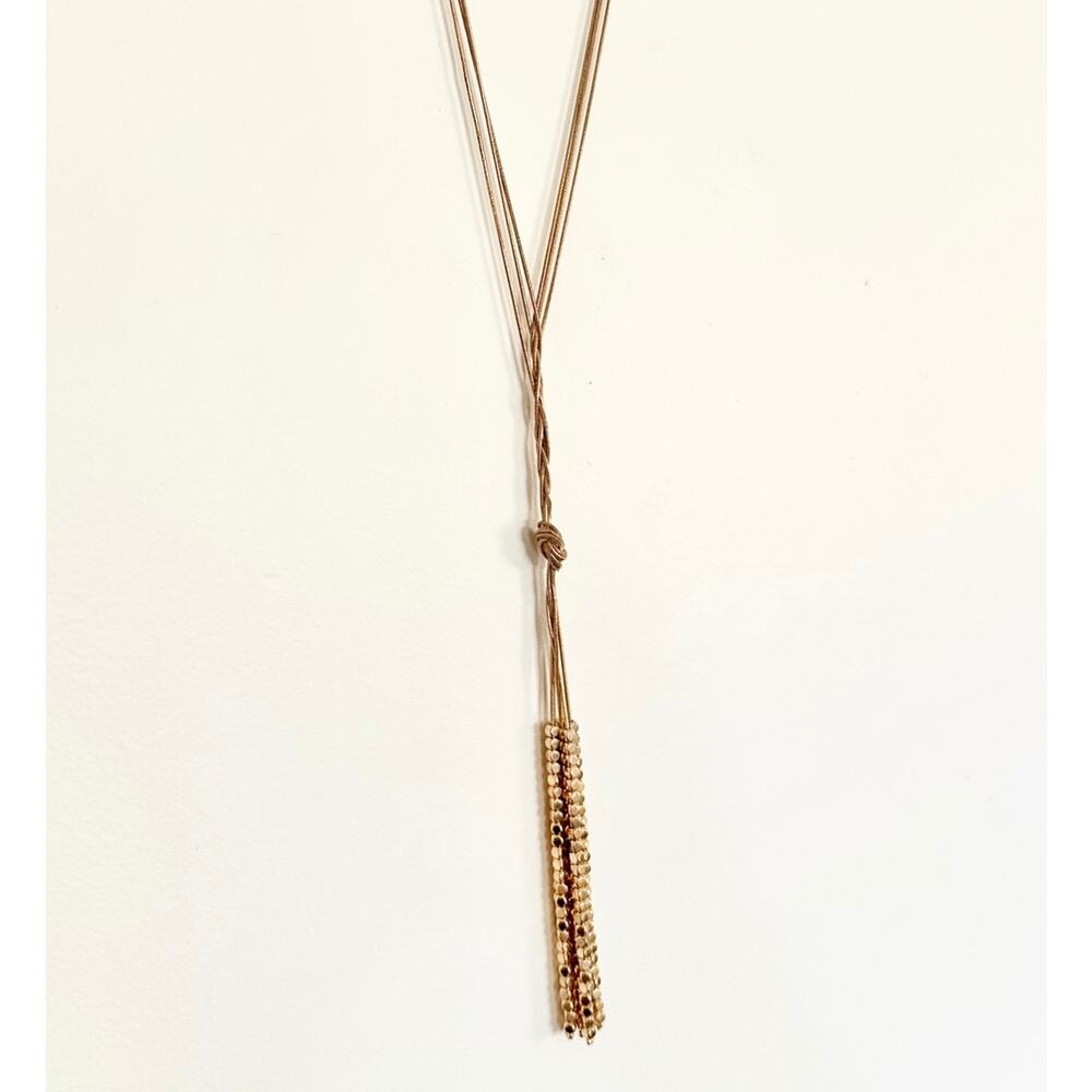 St Thomas Necklace twisted layered knot gold tone quality heavy chain long